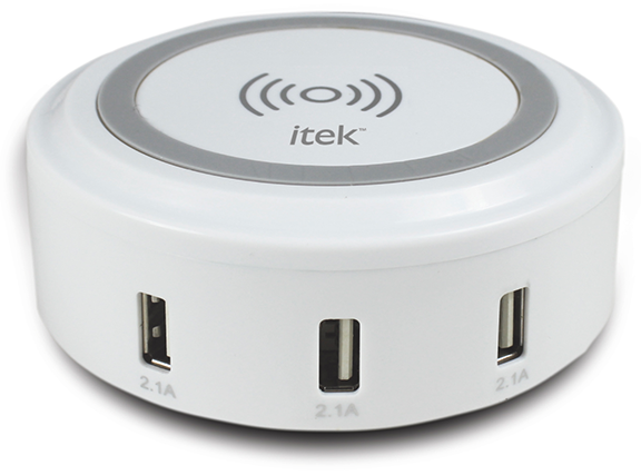 ITEK™ QI WIRELESS CHARGING 3-IN-1 CHARGING HUB PLUS